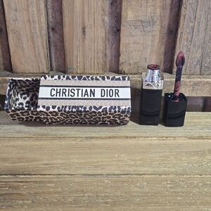 Christian Dior Mitzah Leopard Print Lipstick Case Limited Edition With Lipstick